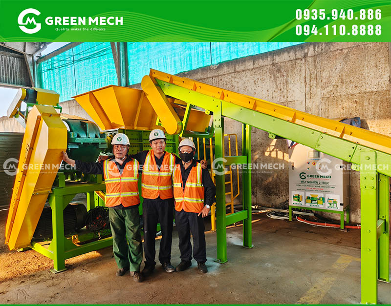 Các kỹ thuật viên GREEN MECH đã nhanh chóng lắp đặt máy để đưa vào hoạt động sớm nhất
