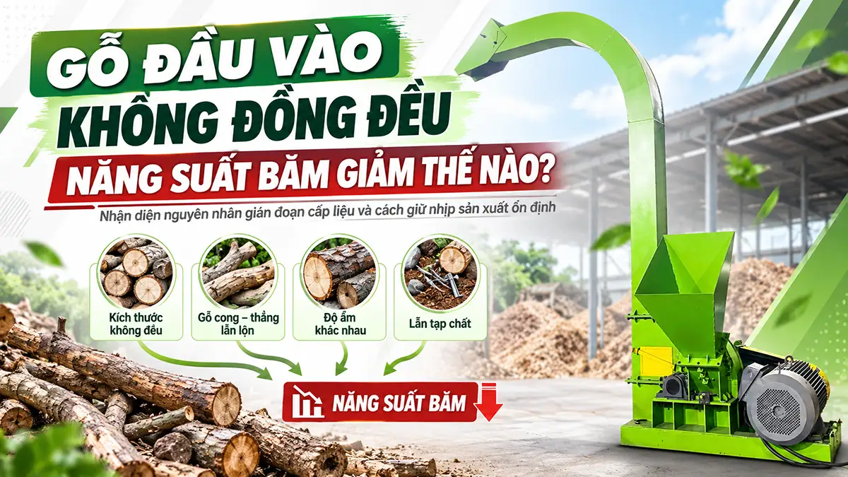 Gỗ đầu vào không đồng đều ảnh hưởng năng suất thế nào?